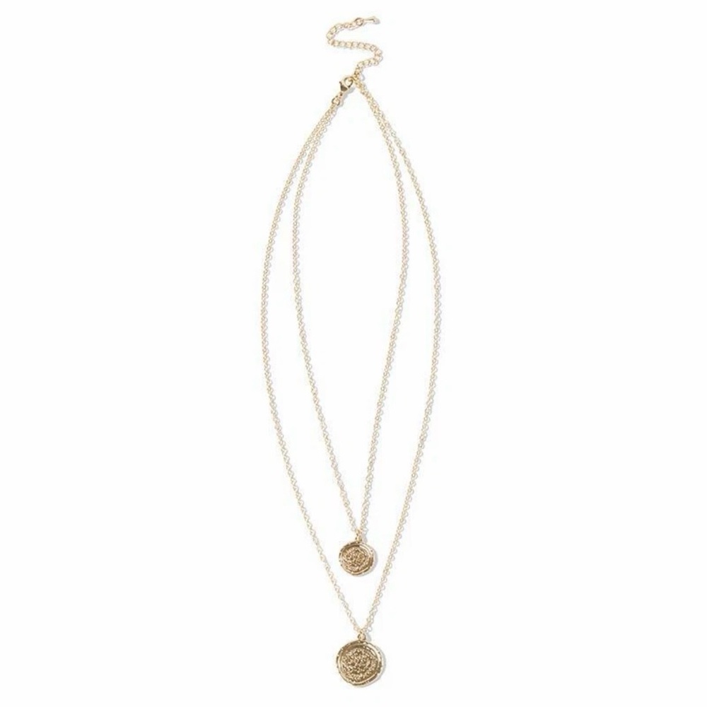 Amber Sceats Layered Gold Coin Pendant Necklace - Picture 5 of 9